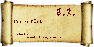 Berze Kürt névjegykártya